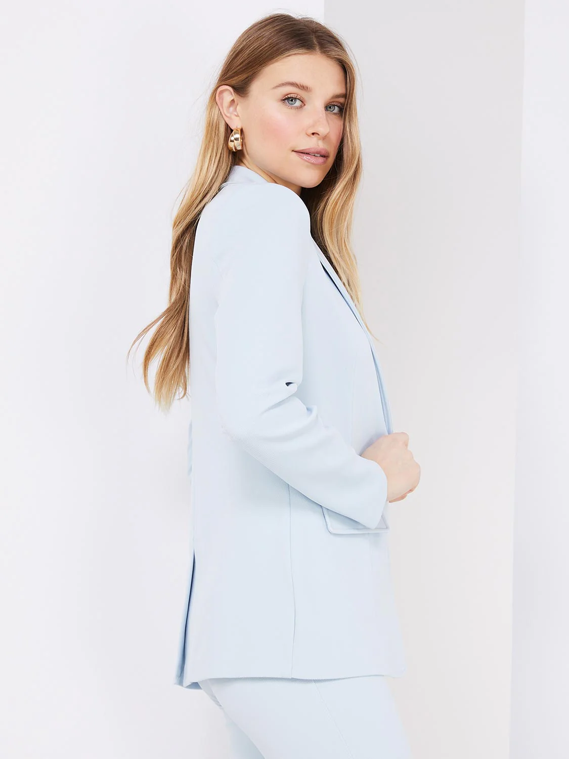 One-Button Textured Blazer - Image 16