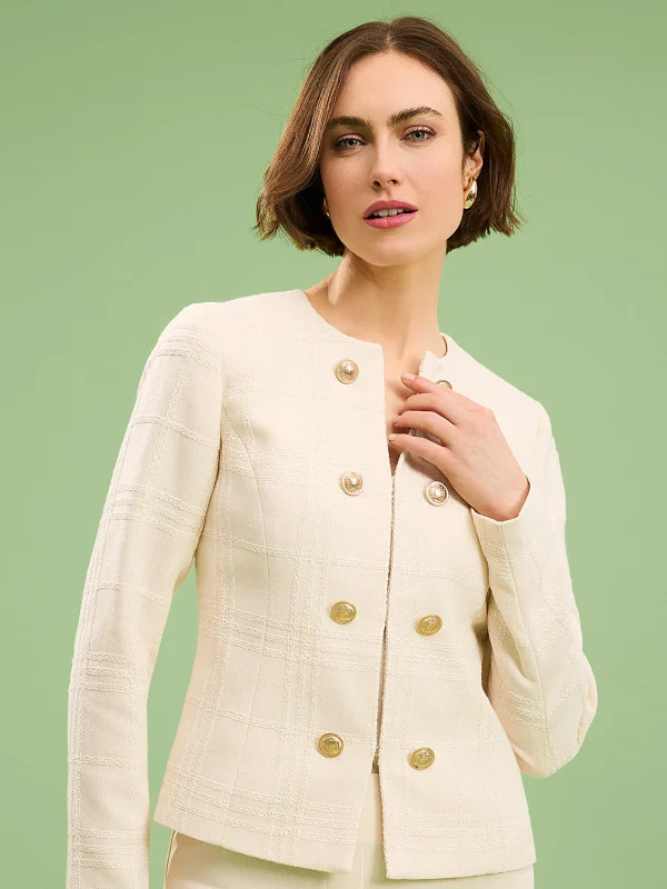 Boucle Blazer With Gold Buttons - Image 2