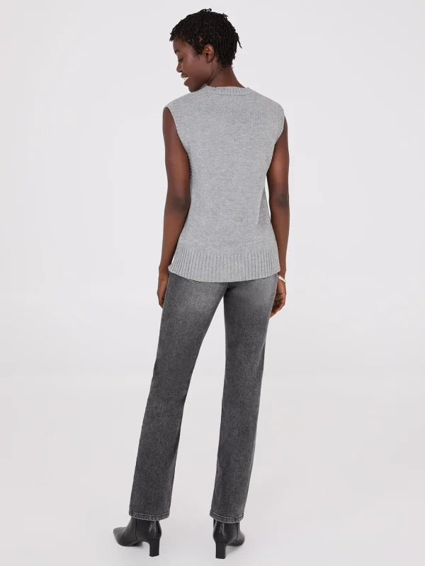 Sleeveless Button-Front Sweater Vest - Image 4