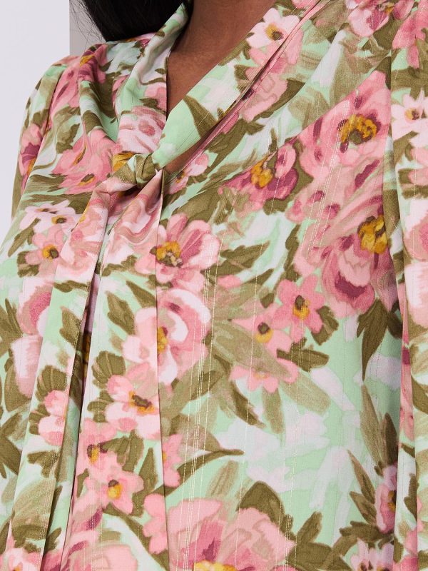 Printed Popover Bow Blouse - Image 6