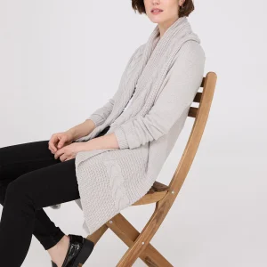 Cable Knit Shawl Cocoon Cardigan