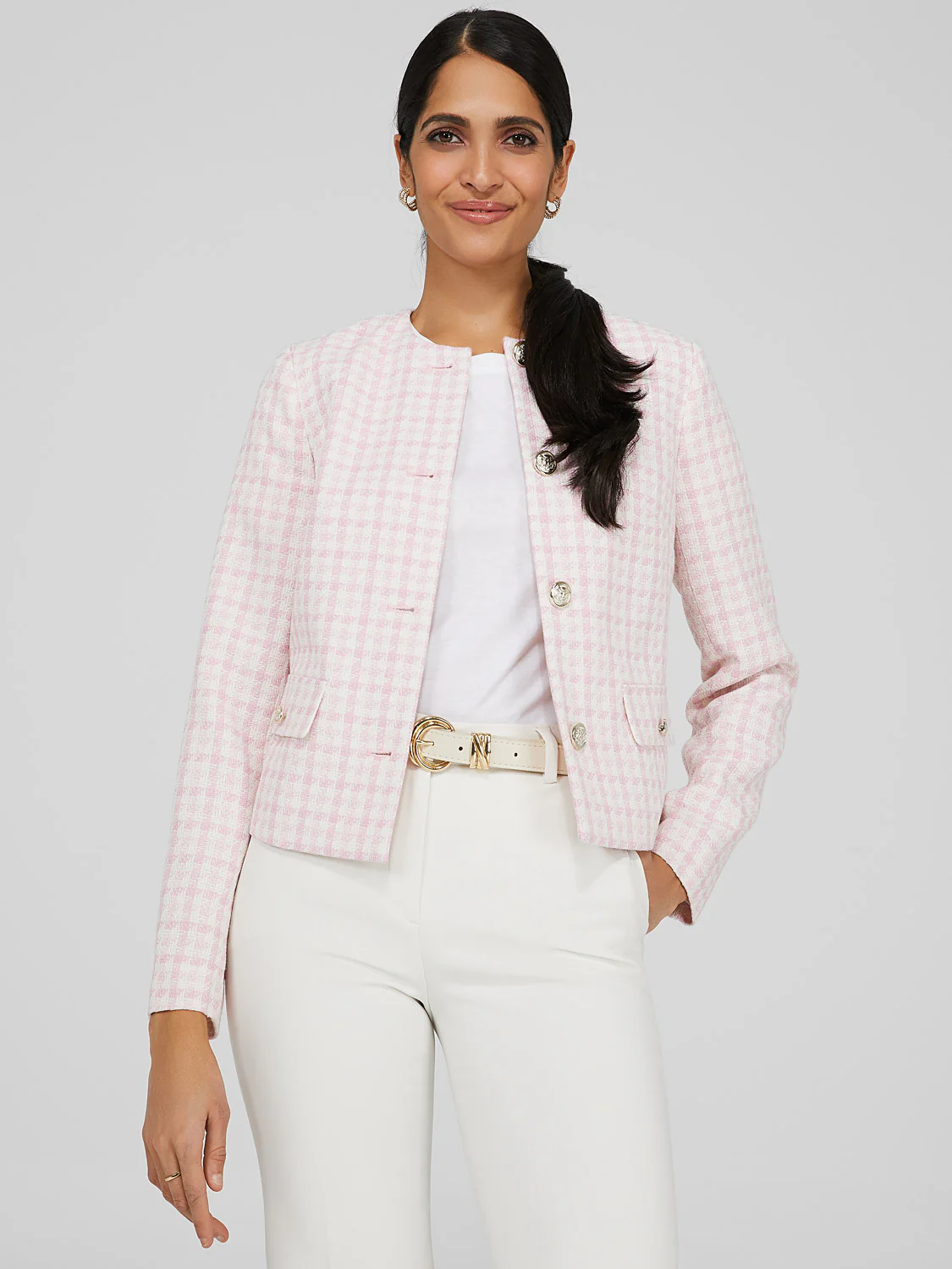 Cropped Boucle Jacket - Image 2