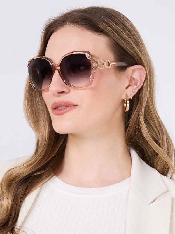 Oversized Clear Frame Sunglasses