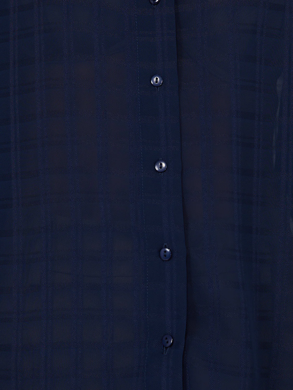 Tonal Check Sheer Button Down Blouse - Image 6