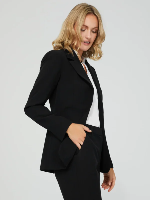 One-Button Long Sleeve Blazer With Pockets - Image 8