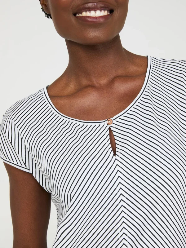 Striped Front Keyhole Top - Image 4