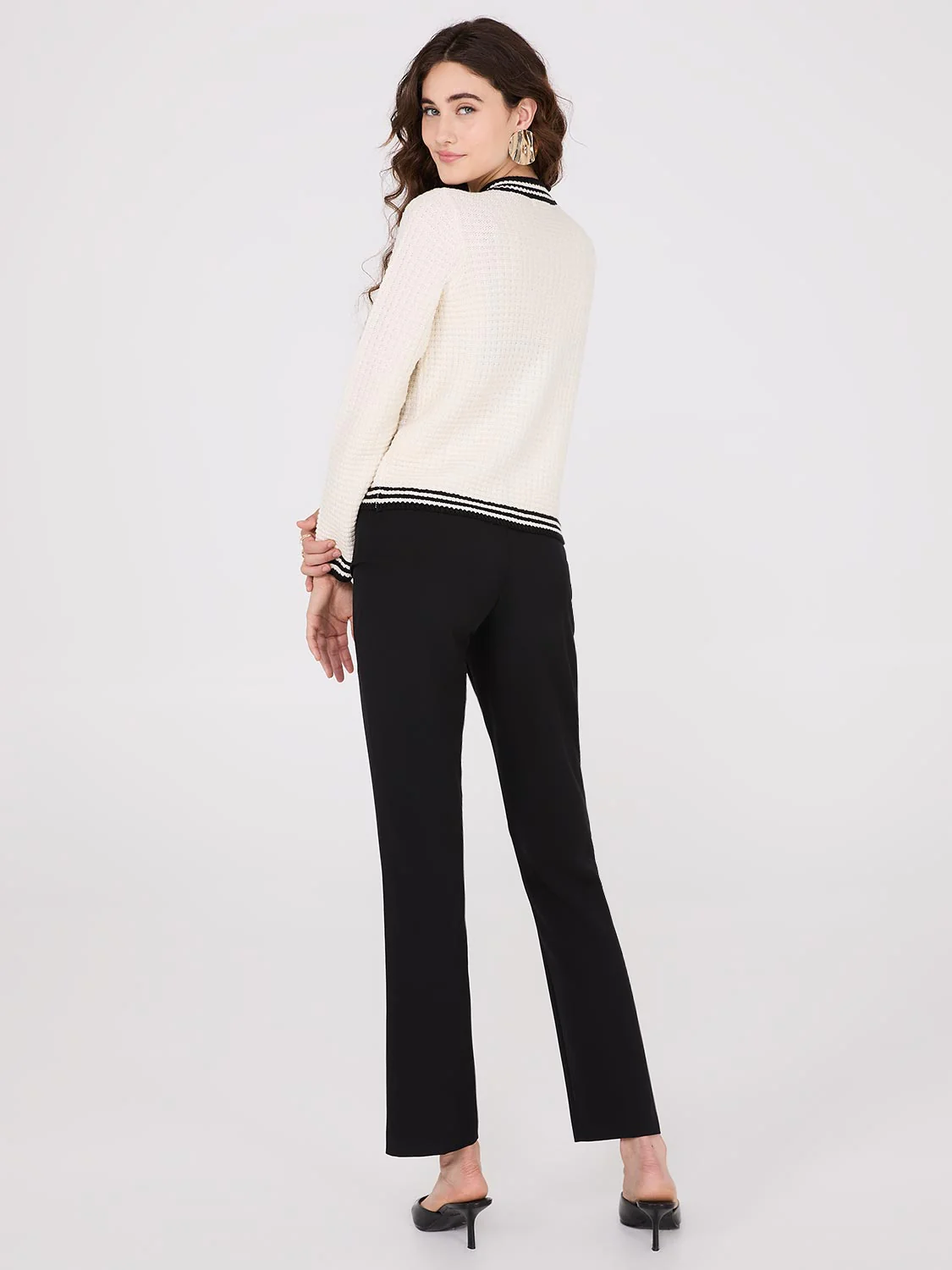 Contrast Tipping Ribbed Cardigan - Image 5
