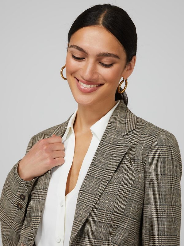 Plaid 2-Button Blazer - Image 2