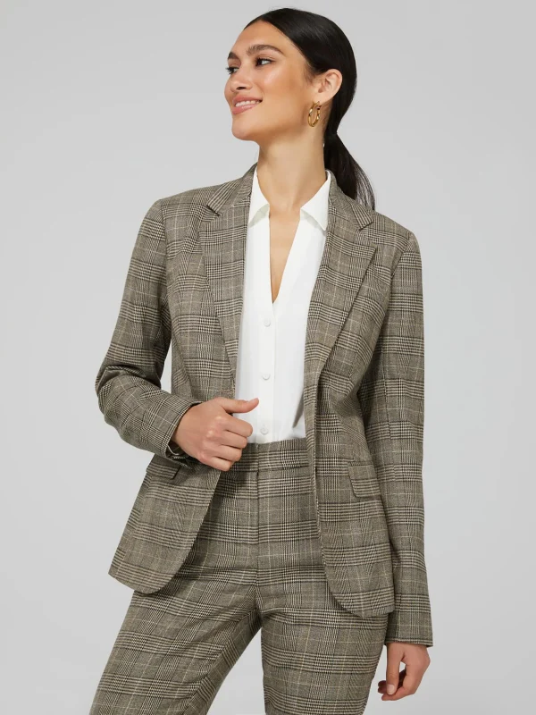Plaid 2-Button Blazer - Image 3