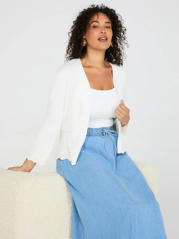 Pointelle Detail Bolero Sweater - Image 5