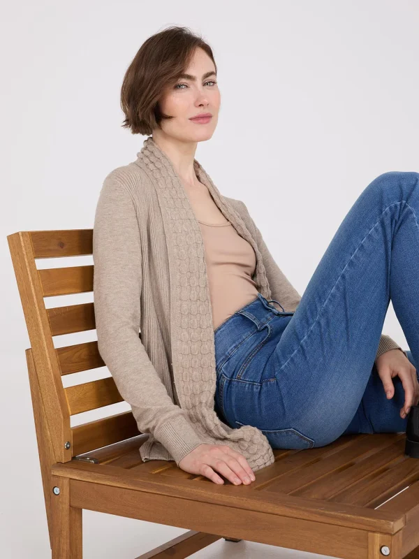 Multi Stitch Shawl Collar Duster Cardigan - Image 7