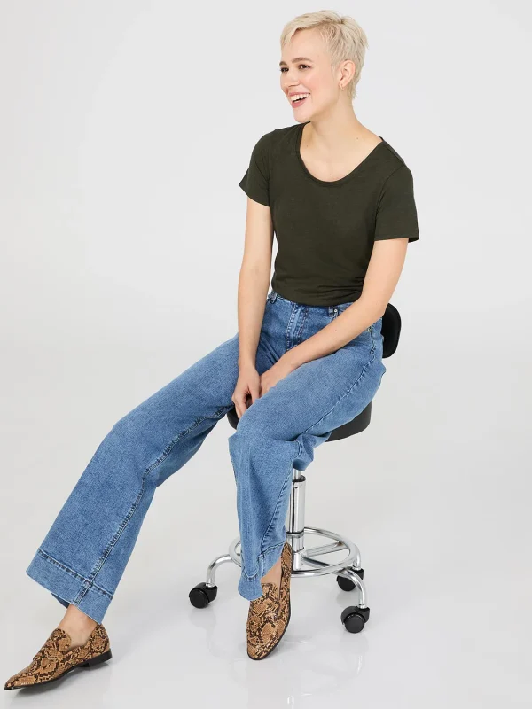 Scoop Neck Melange T-Shirt - Image 15