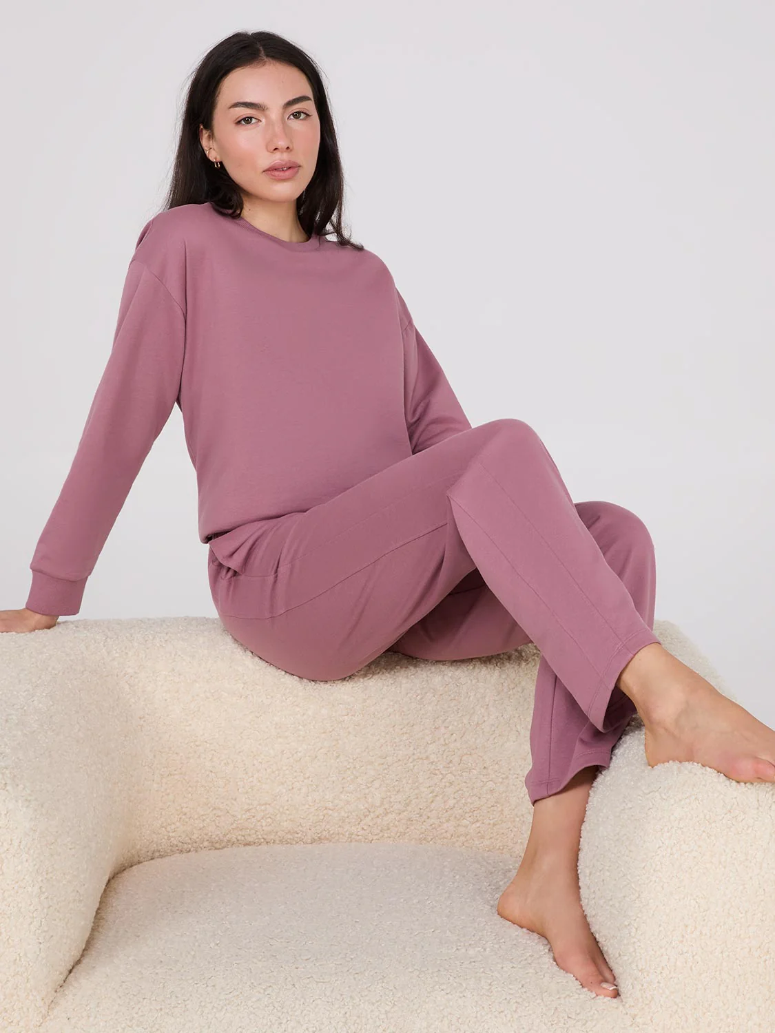 Straight Leg Long Length Fleece Sweatpants