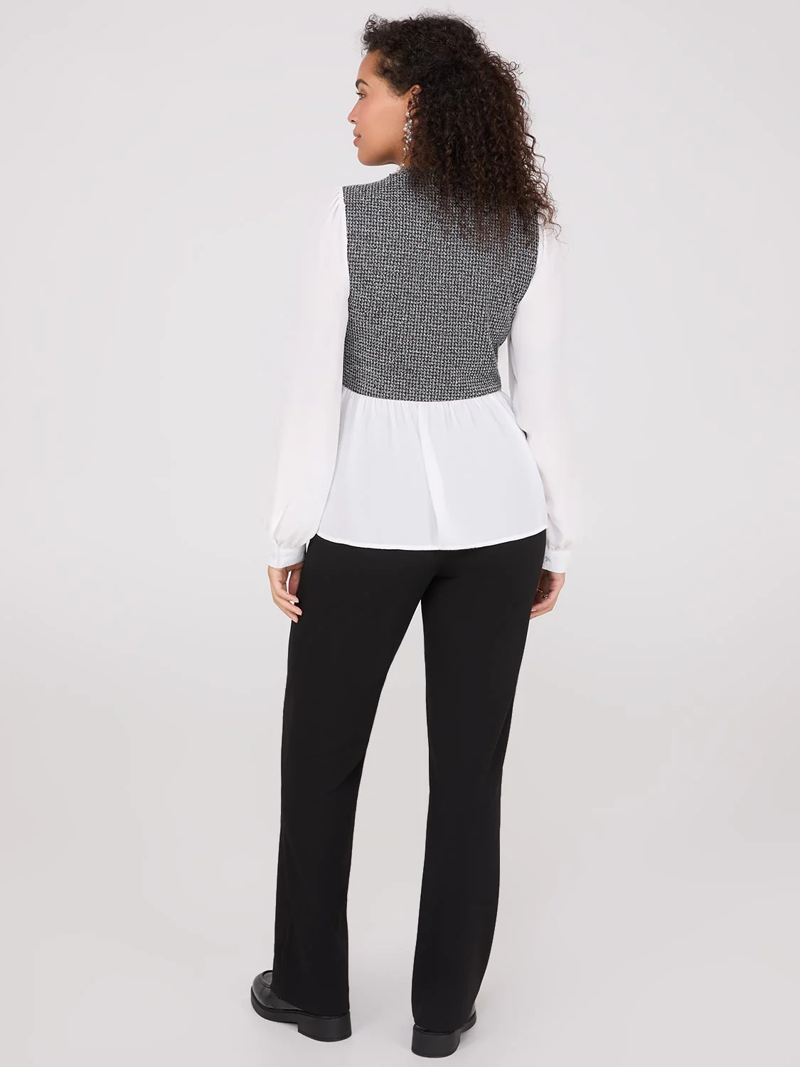 2-Fer Boucle Vest With Long Sleeve Top - Image 5