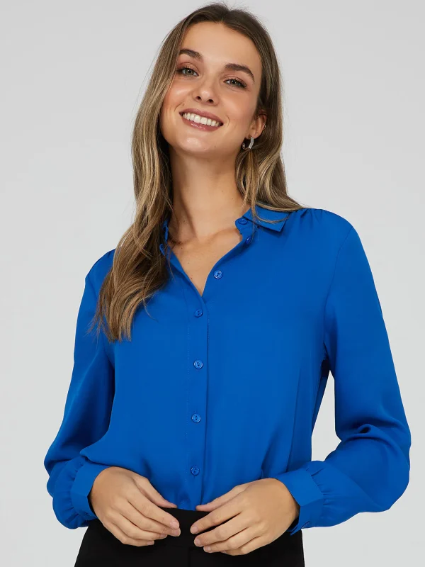 Crepe Chiffon Button-Down Blouse - Image 2