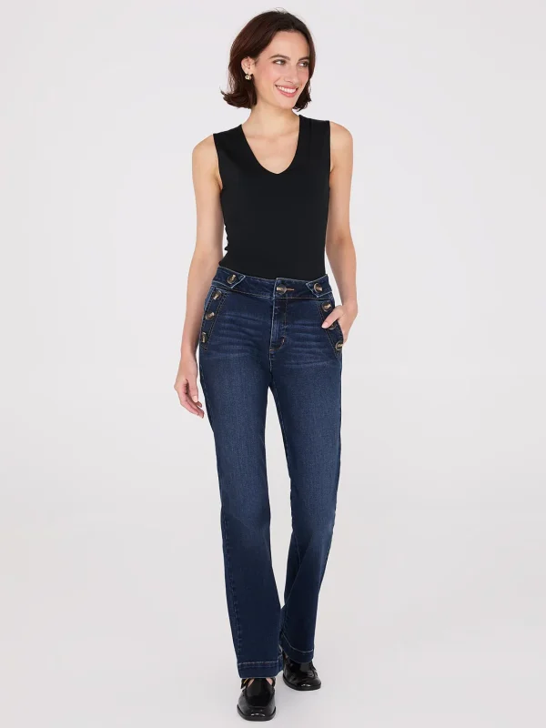 Mid-Rise Long Length Bootcut Sailor Jeans - Image 4