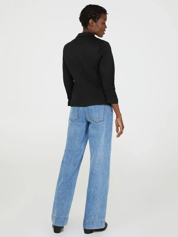 3/4 Ruched Sleeve Blazer - Image 4