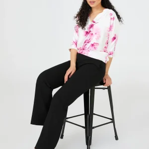 Floral Print Satin Dolman Sleeve Top