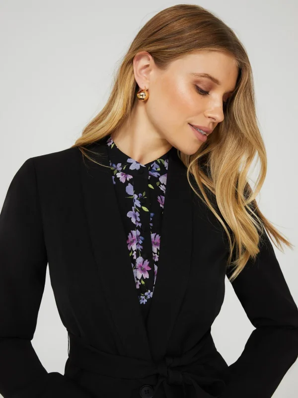 One Button Shawl Collar Blazer - Image 2