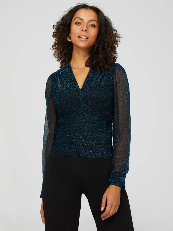 Long Balloon Sleeve Animal Print Top - Image 5