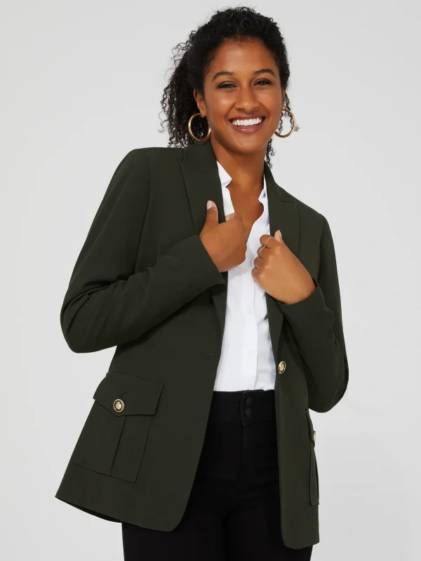 One-Button Blazer With Cargo Pockets - Image 10