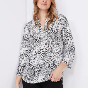 Printed Split Neck Blouse