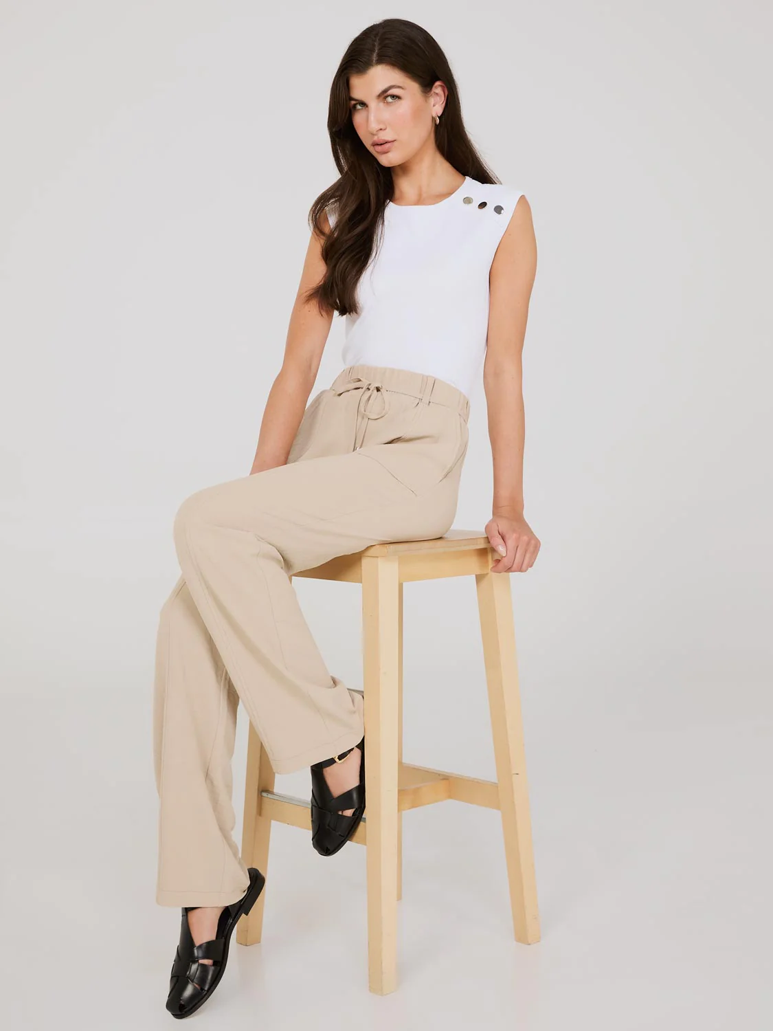 Wide-Leg Long Length Pants With Porkchop Pockets - Image 6