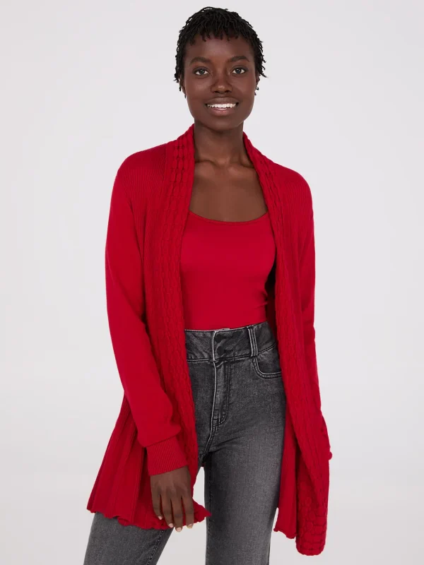 Multi Stitch Shawl Collar Duster Cardigan - Image 10