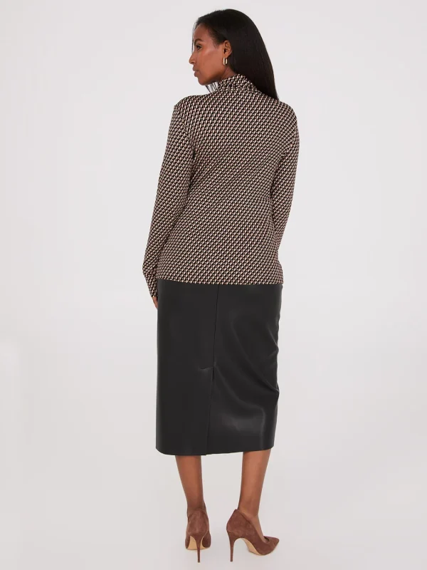 Printed Long Sleeve Turtleneck Top - Image 4