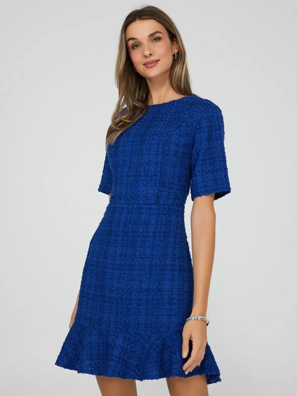 Ruffle Boucle Mini Dress - Image 3