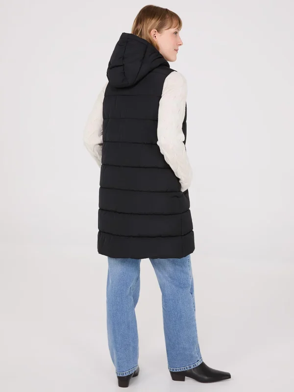 Long Hooded Puffer Vest - Image 5