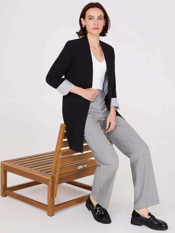 Collarless Open Blazer - Image 8