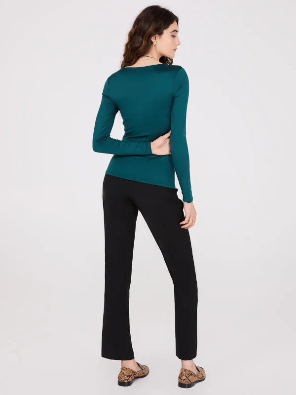 Double Layer V-Neck Long Sleeve Top - Image 12