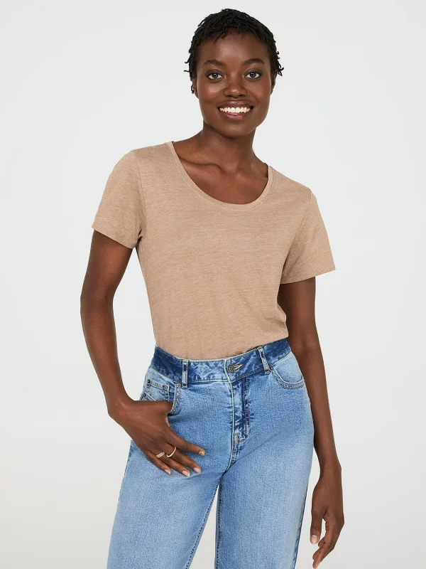 Scoop Neck Melange T-Shirt - Image 6