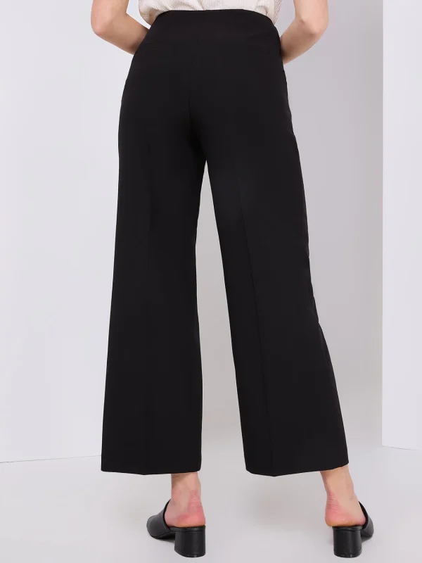 Cropped Wide-Leg Pants With Gold Hardware - Image 6