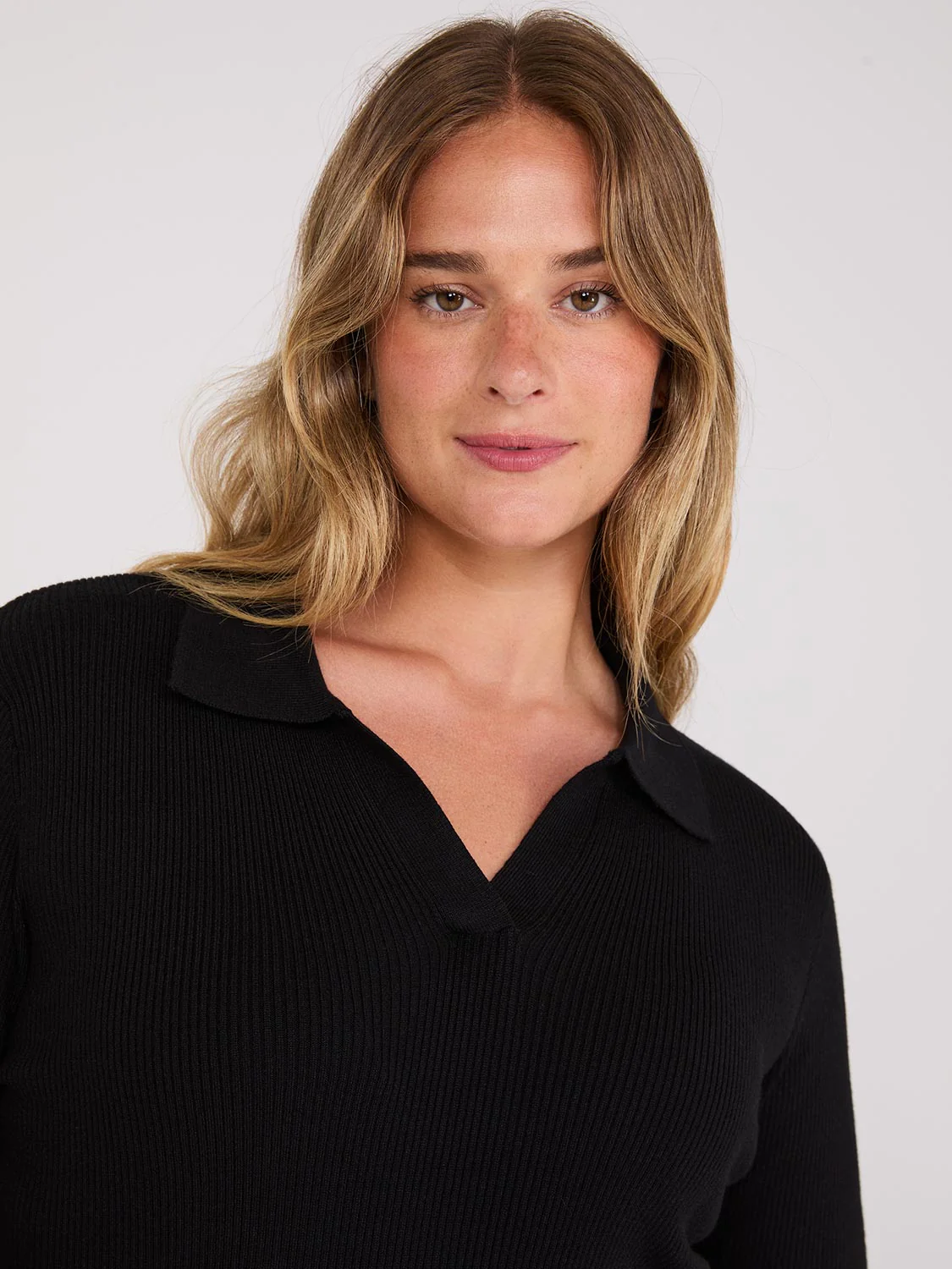 Johnny Collar Ribbed Top - Image 3