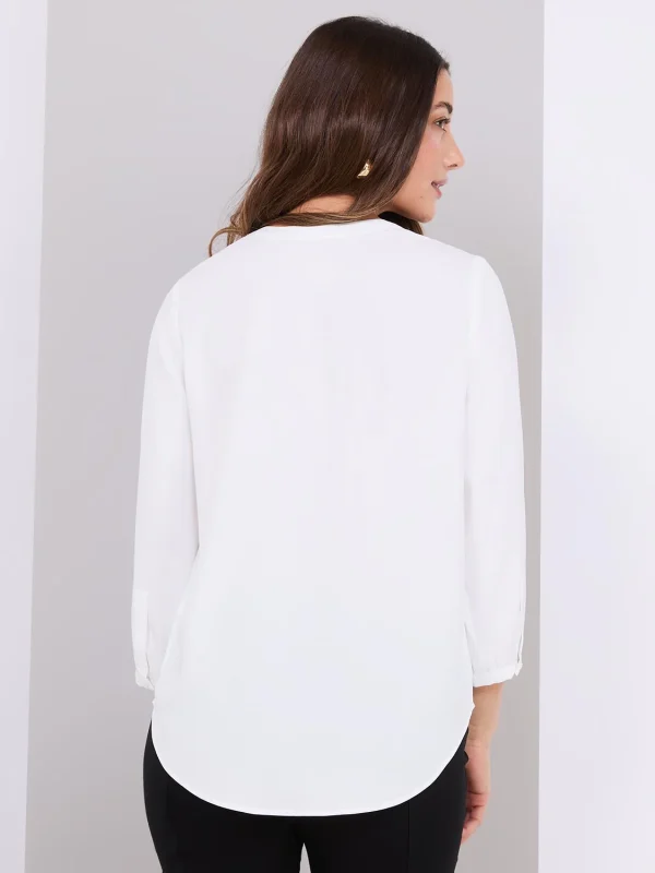 Chiffon Split Neck Blouse - Image 4
