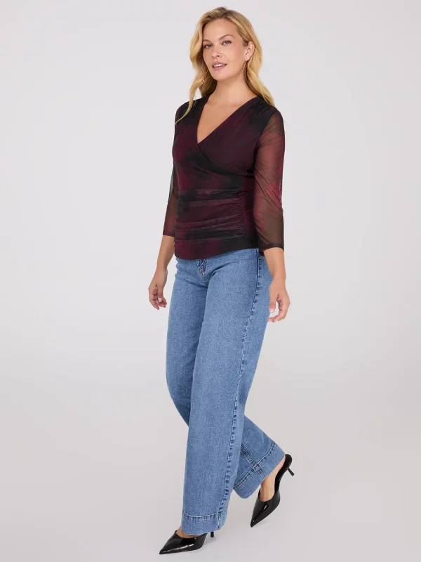 Abstract Print Crossover Mesh Top - Image 3