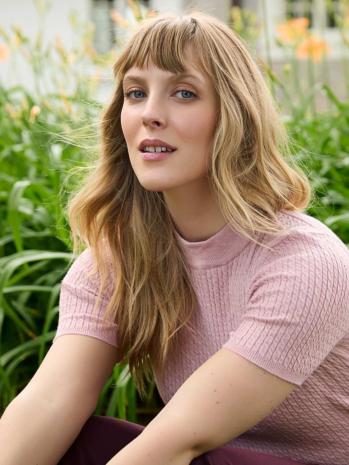 Short Sleeve Cable Knit Sweater - Image 2