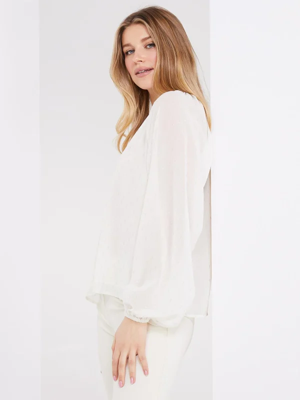 Collarless Button-Front Blouse - Image 4