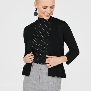 Pointelle Detail Bolero Sweater