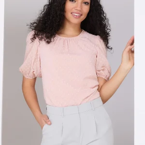 Clip Dot Short Sleeve Blouse