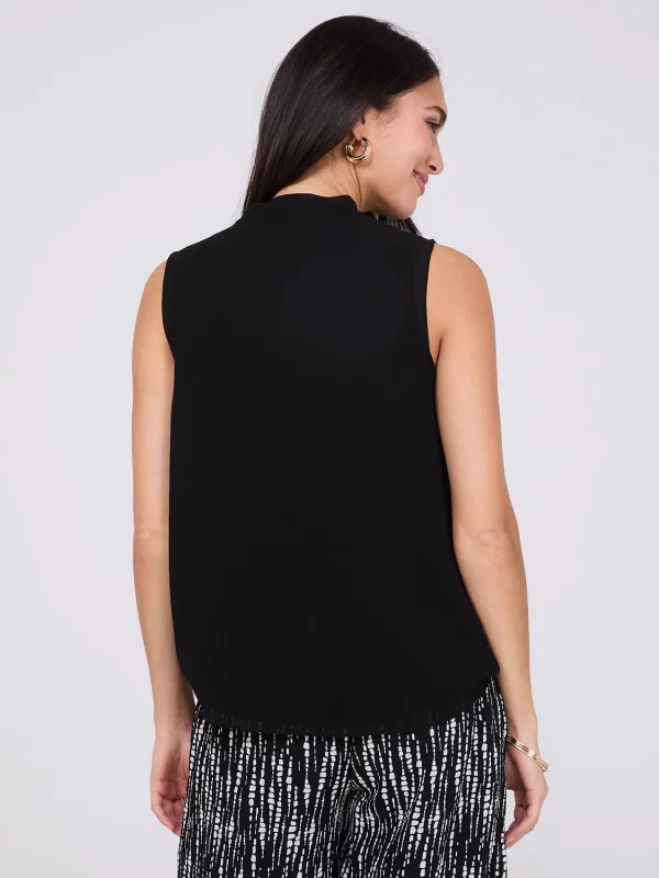 Sleeveless Chiffon Blouse with Blouson Wrap - Image 5