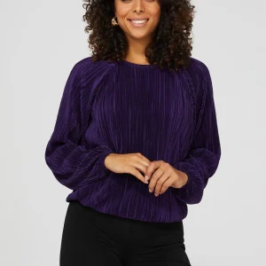 Long Sleeve Plisse Top