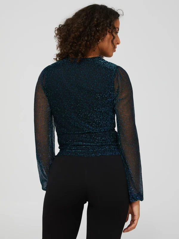 Long Balloon Sleeve Animal Print Top - Image 4