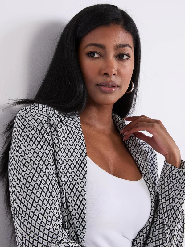 Jacquard One-Button Blazer - Image 2