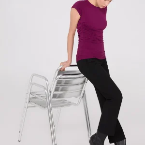 Short Raglan Sleeve Top With Side Pleats