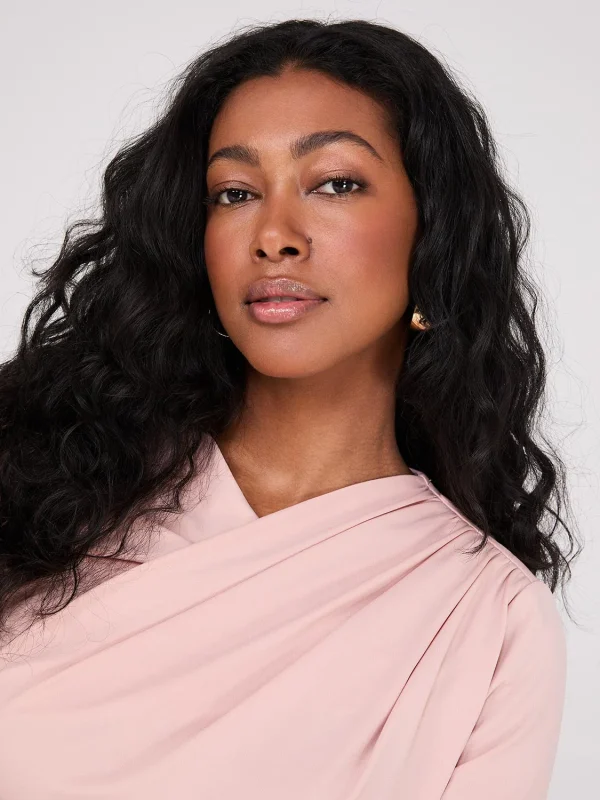Ruched Drape Neck Top - Image 7