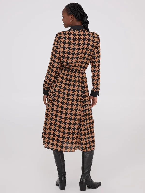 Houndstooth Chiffon A-Line Dress - Image 5