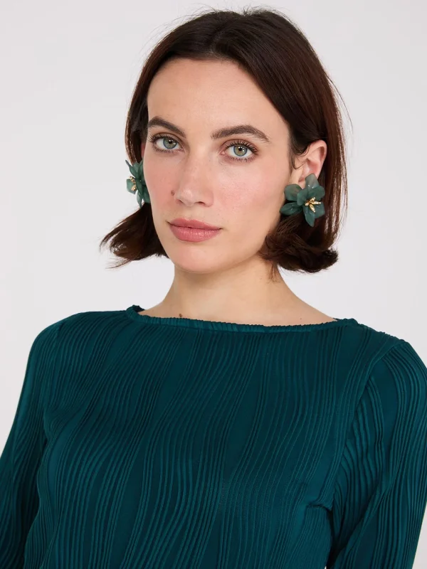 Wave Pattern Boat Neck Top - Image 6